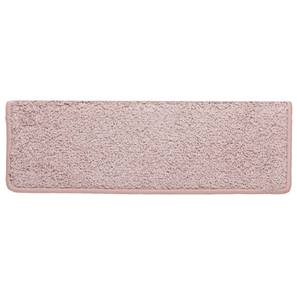 vidaXL Trapmatten 15 st 65x21x4 cm Grijs Rechthoekige Rand