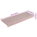 vidaXL Trapmatten 15 st 65x21x4 cm Grijs Rechthoekige Rand