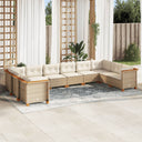 vidaXL 10-Piece Lounge Set with Cushions Poly Rattan Black