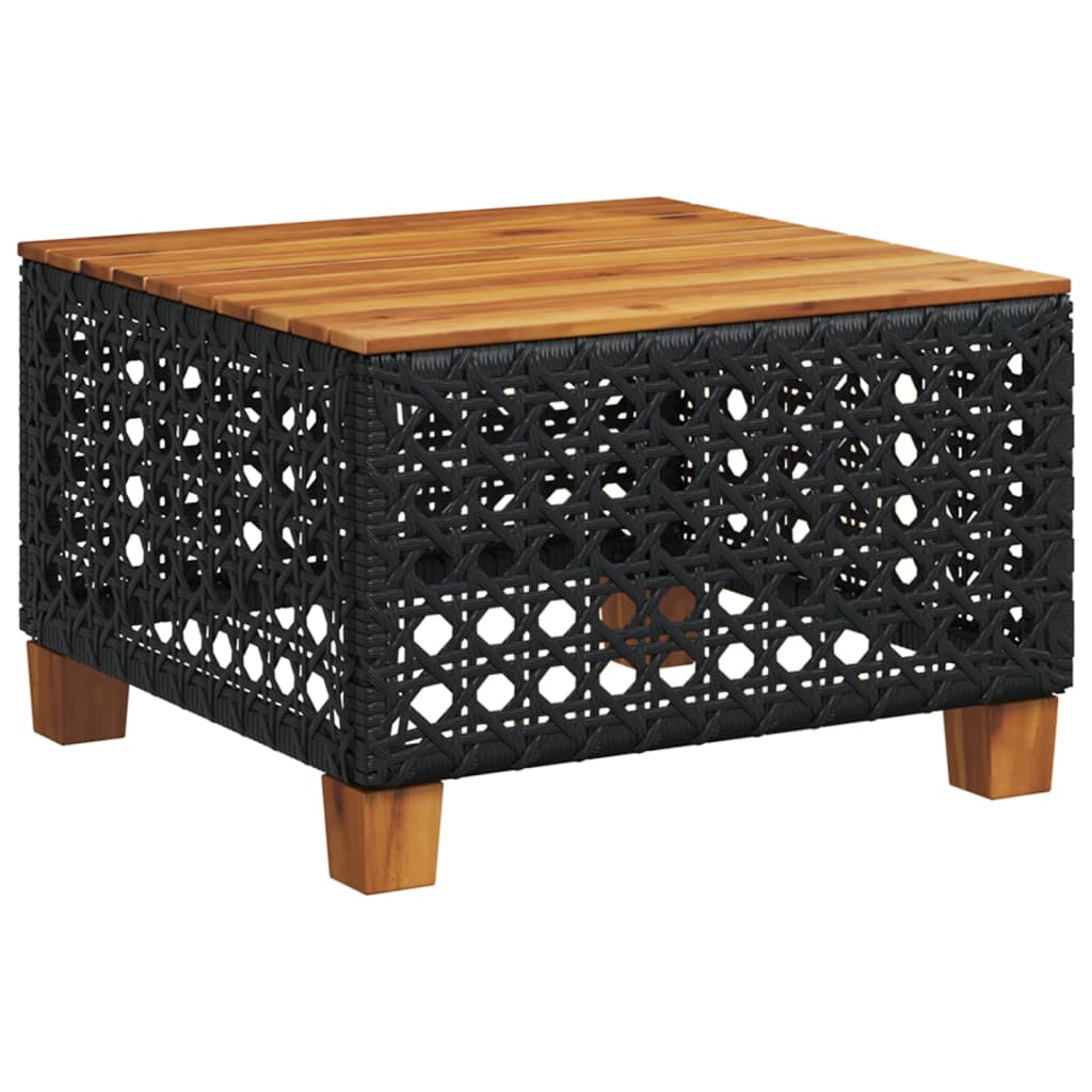 vidaXL 10-Piece Lounge Set with Cushions Poly Rattan Black