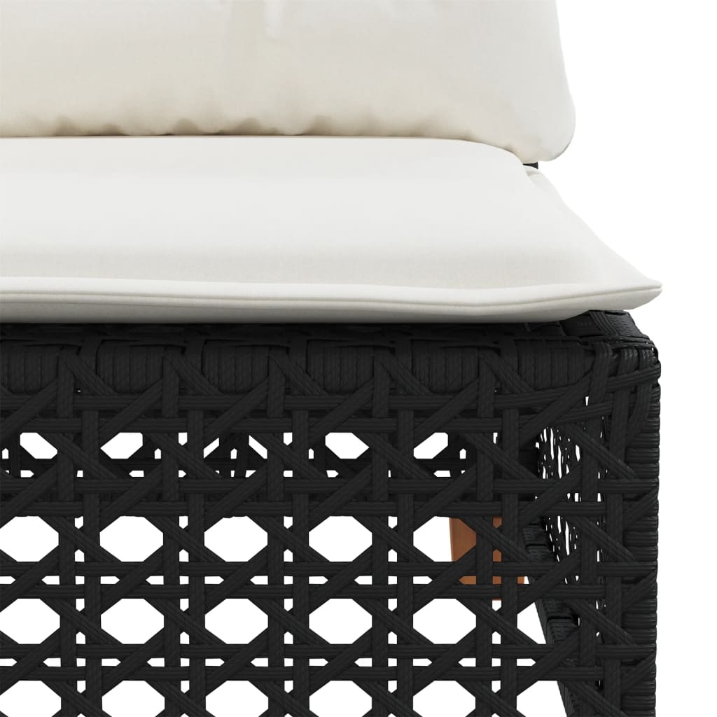 vidaXL 10-Piece Lounge Set with Cushions Poly Rattan Black