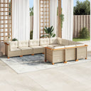 vidaXL 10-piece Lounge Set with cushions poly rattan black
