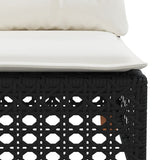 vidaXL 10-piece Lounge Set with cushions poly rattan black