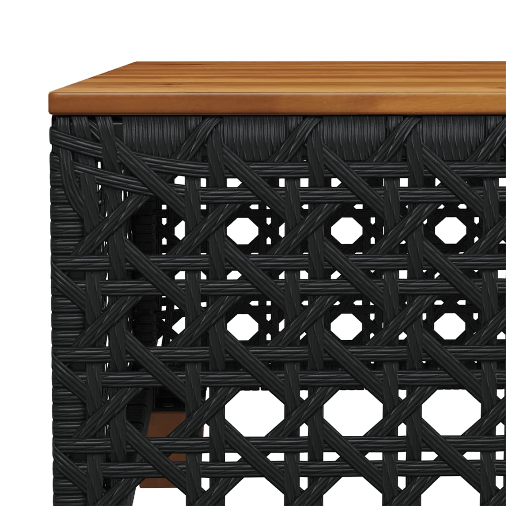 vidaXL 10-piece Lounge Set with cushions poly rattan black