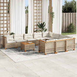 vidaXL 10-piece Lounge Set with cushions poly rattan black