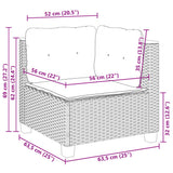 vidaXL 10-Piece Lounge Set with Cushions Poly Rattan Black