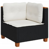 vidaXL 10-Piece Lounge Set with Cushions Poly Rattan Black