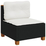 vidaXL 10-Piece Lounge Set with Cushions Poly Rattan Black