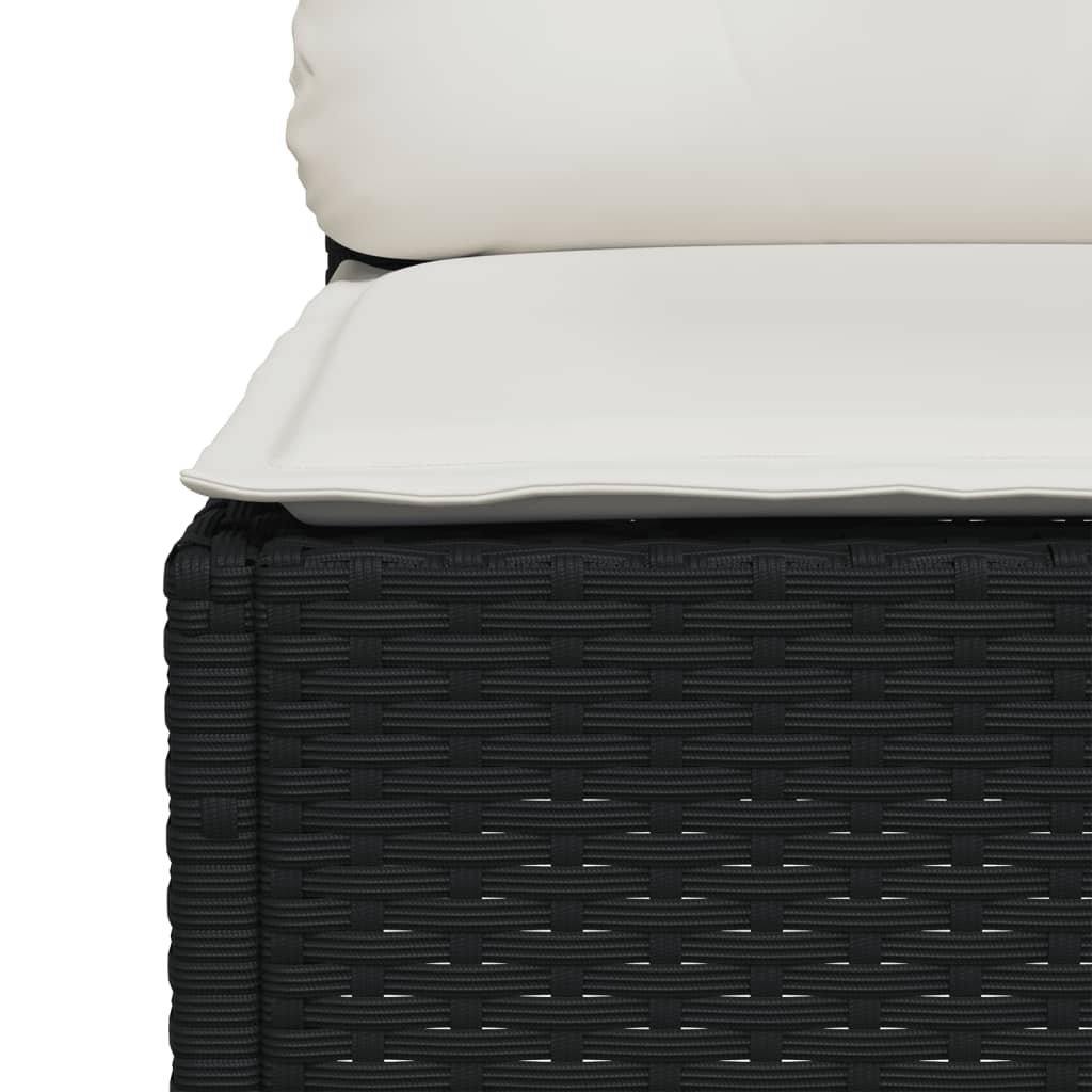 vidaXL 10-Piece Lounge Set with Cushions Poly Rattan Black