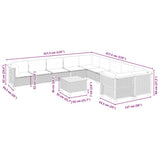 vidaXL 10-Piece Lounge Set with Cushions Poly Rattan Black