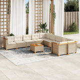 vidaXL 10-Piece Lounge Set with Cushions Poly Rattan Black