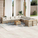 vidaXL 10-Piece Lounge Set with Cushions Poly Rattan Black
