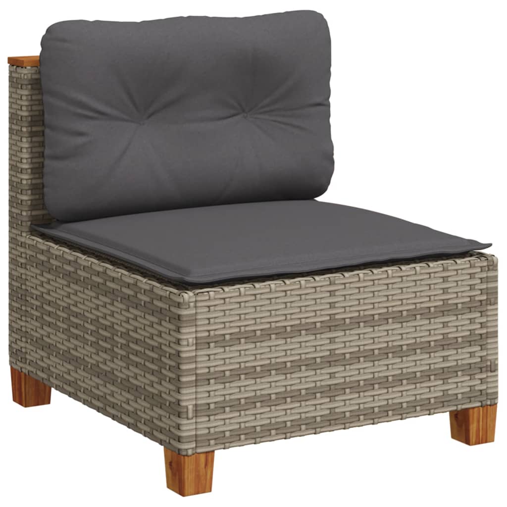 vidaXL 11-Piece Lounge Set with Cushions Poly Rattan Black