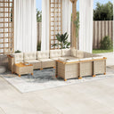 vidaXL 11-Piece Lounge Set with Cushions Poly Rattan Black