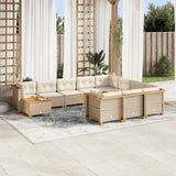 vidaXL 11-Piece Lounge Set with Cushions Poly Rattan Black
