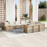 vidaXL 11-Piece Lounge Set with Cushions Poly Rattan Black