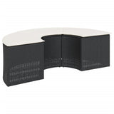 vidaXL 2-delige Loungeset halfrond poly rattan zwart