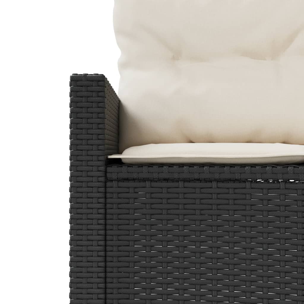vidaXL 2-delige Loungeset halfrond poly rattan zwart