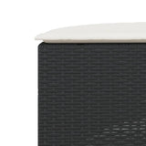 vidaXL 2-delige Loungeset halfrond poly rattan zwart