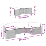 vidaXL 2-delige Loungeset halfrond poly rattan zwart