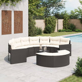vidaXL 2-delige Loungeset halfrond poly rattan zwart