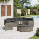 vidaXL 2-delige Loungeset halfrond poly rattan zwart