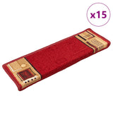 vidaXL Trapmatten zelfklevend 5 st 65x21x4 cm rouge