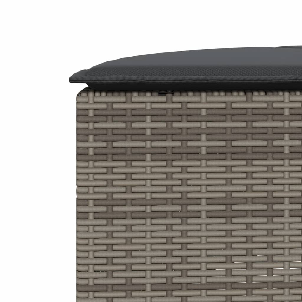 vidaXL 2-Piece Half-Round Poly Rattan Lounge Set Black