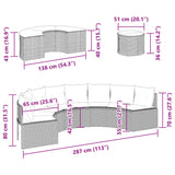 vidaXL 2-Piece Half-Round Poly Rattan Lounge Set Black