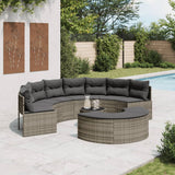 vidaXL 2-Piece Half-Round Poly Rattan Lounge Set Black