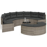 vidaXL 2-Piece Half-Round Poly Rattan Lounge Set Black