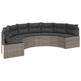 vidaXL 2-Piece Half-Round Poly Rattan Lounge Set Black