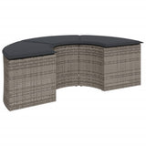 vidaXL 2-Piece Half-Round Poly Rattan Lounge Set Black