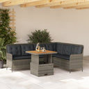 vidaXL 2-delige Loungeset met kussens poly rattan zwart