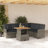 vidaXL 2-delige Loungeset met kussens poly rattan zwart
