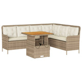 vidaXL 2-delige Loungeset met kussens poly rattan zwart
