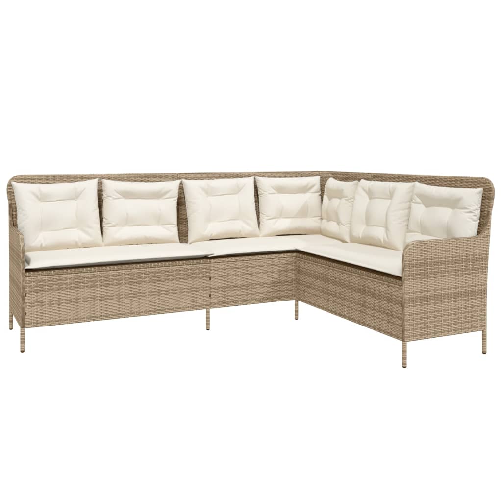 vidaXL 2-delige Loungeset met kussens poly rattan zwart