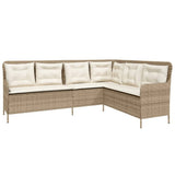 vidaXL 2-delige Loungeset met kussens poly rattan zwart