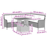 vidaXL 2-delige Loungeset met kussens poly rattan zwart