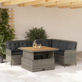 vidaXL 2-delige Loungeset met kussens poly rattan zwart