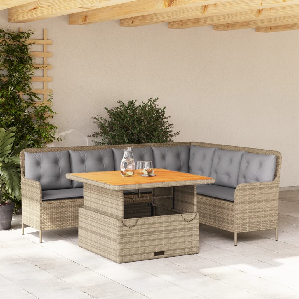 vidaXL 2-delige Loungeset met kussens poly rattan zwart