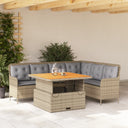 vidaXL 2-delige Loungeset met kussens poly rattan zwart