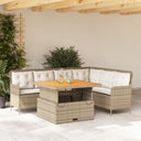 vidaXL 2-delige Loungeset met kussens poly rattan zwart