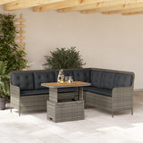 vidaXL 2-delige Loungeset met kussens poly rattan zwart
