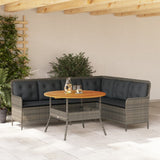 vidaXL 2-delige Loungeset met kussens poly rattan zwart