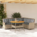 vidaXL 2-delige Loungeset met kussens poly rattan zwart