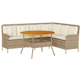 vidaXL 2-delige Loungeset met kussens poly rattan zwart