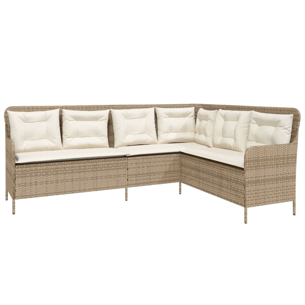 vidaXL 2-delige Loungeset met kussens poly rattan zwart