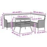 vidaXL 2-delige Loungeset met kussens poly rattan zwart