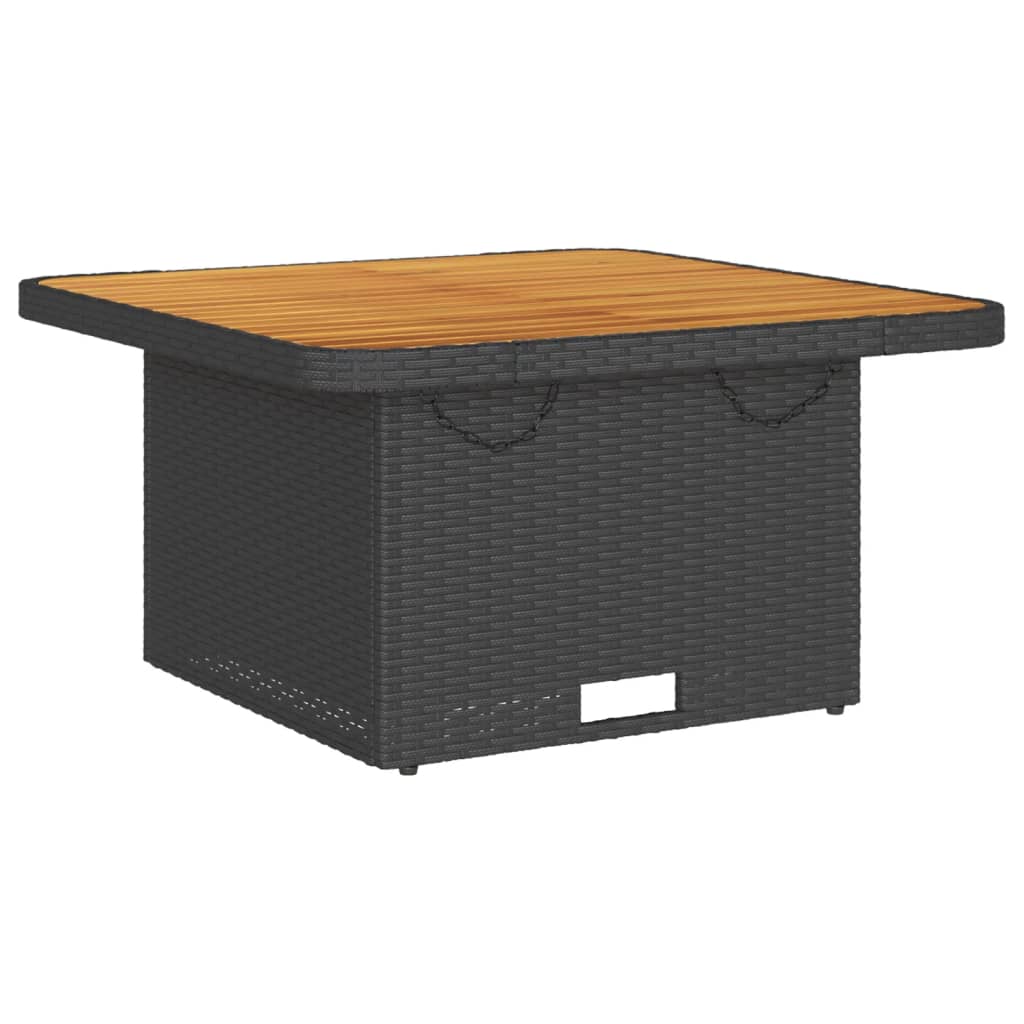 vidaXL 3-delige Loungeset met kussens poly rattan zwart